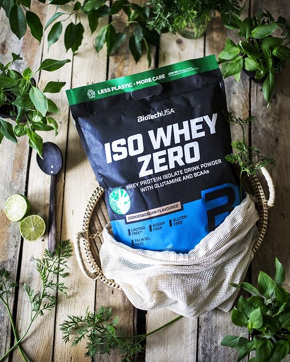 BioTechUSA Iso Whey Zero Premium Whey Protein Isolate Grass Feed Enzyme Free Sugar and Gluten-Free, 25 g, Lemon Cheesecake