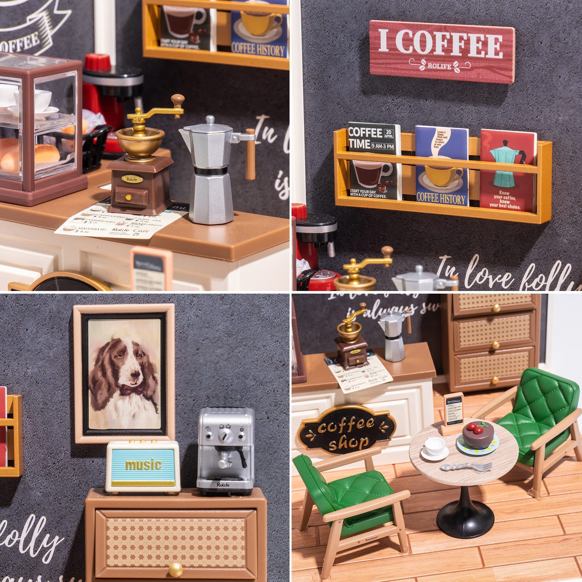 Amazon | Rolife DIY プラモデルキット カフェミニチュアハウス ドール 