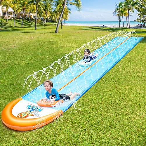 Tobogán acuático deslizante de 30 pies, toboganes de agua extra largos para niños y adultos, juguete inflable de verano al aire libre, rociador de
