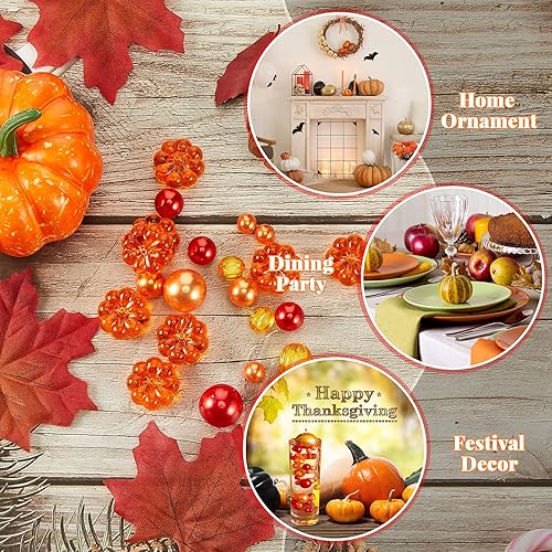 Miniatura 5 de Jetec 2116 piezas de relleno de jarrón de Acción de Gracias, perlas sintéticas para relleno de jarrón, relleno de jarrón de otoño, geles de agua,