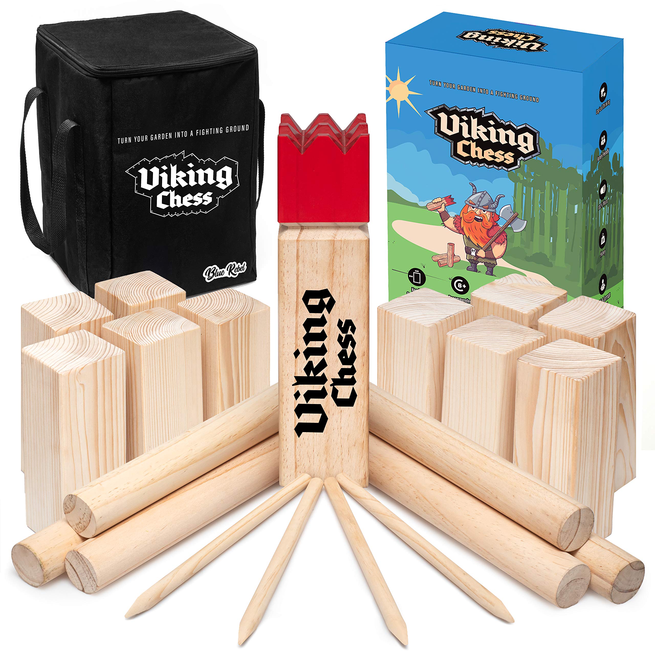 Buy Blue Rebel Original Set Kubb Viking Chess Viking Game Family Game Outdoor Games Garden