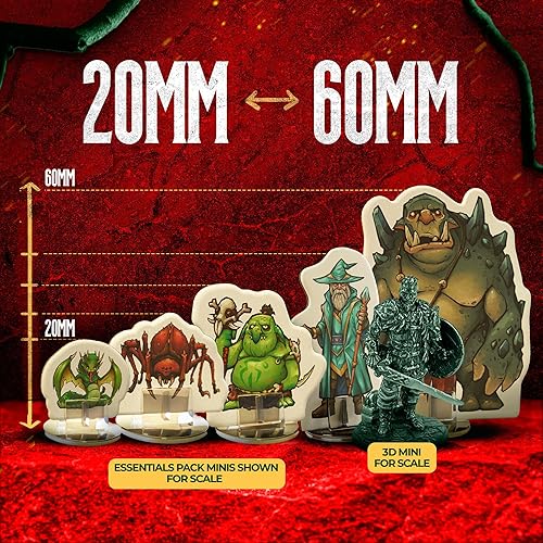 Miniatura 6 de Minis planos duros para miniaturas DND con bases  Juego de iniciación de mazmorras y dragones a escala de 1.102 in a 1.260 in (paquete de clase, 35,