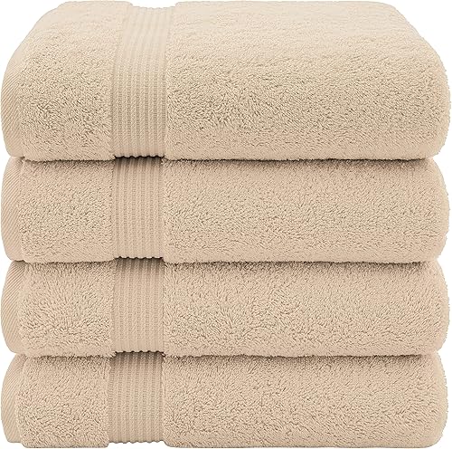 Miniatura 1 de Toallas de baño para baño, paquete de 4 toallas de baño grandes de 27 pulgadas, 54 pulgadas, 100% algodón turco, juego de toallas de baño suaves y