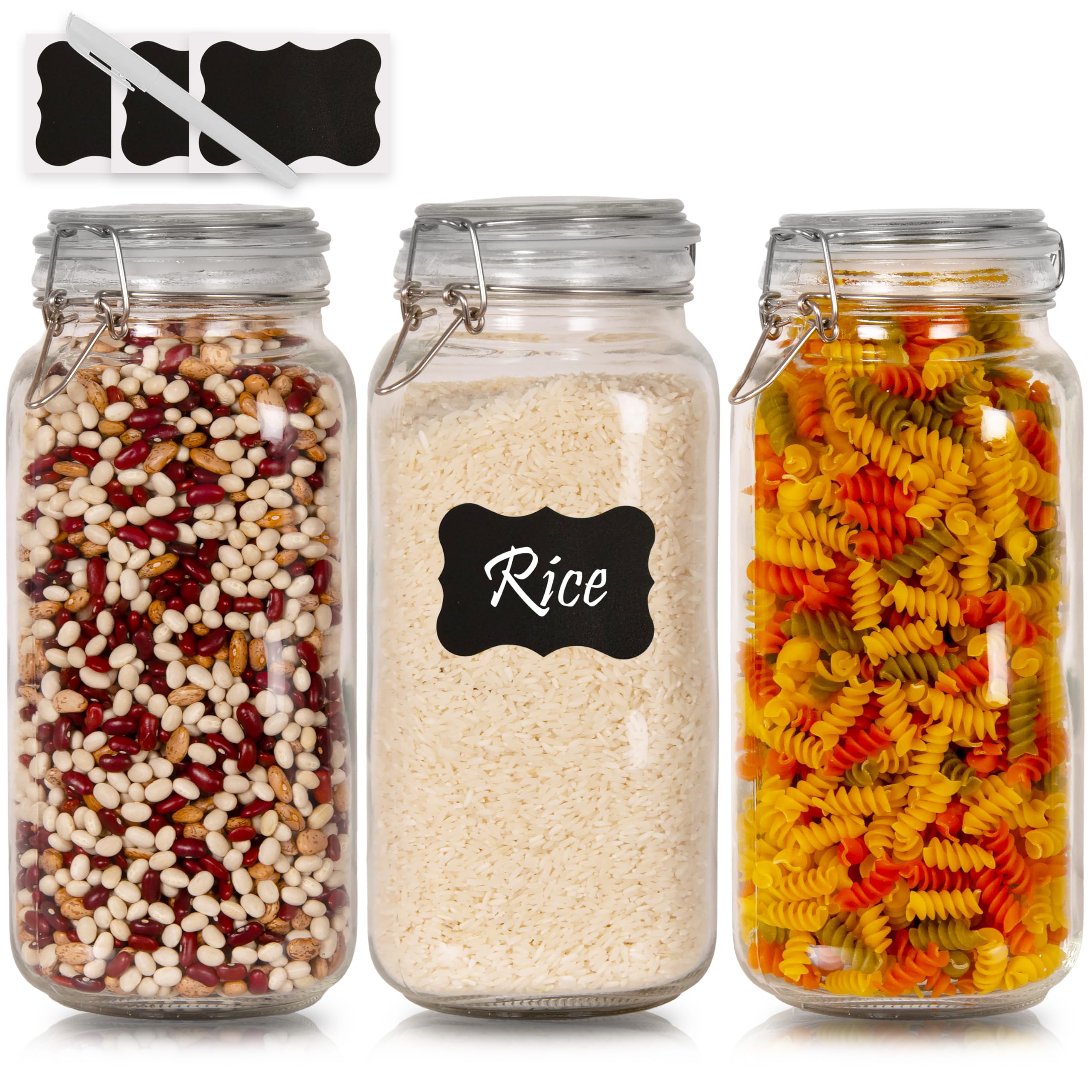 Photo 1 of Galashield Glass Jars with Lids Food Storage Jars with Airtight Lids Leak Proof Glass Canisters Kitchen [67 oz - 3 Pack]