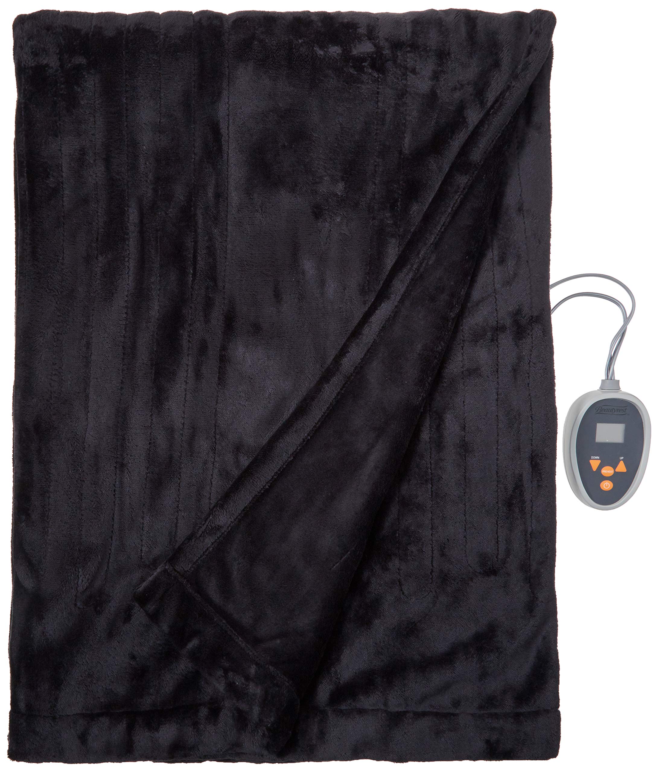 Beautyrest Heated Electric Blanket for Cold Weather, Fast Heating Heated Blanket, Auto Shut Off, Virtually Zero EMF, Multi Heat Setting, UL Certified, Black Twin (84 inx62 in)OEKO-TEX STANDARD 100