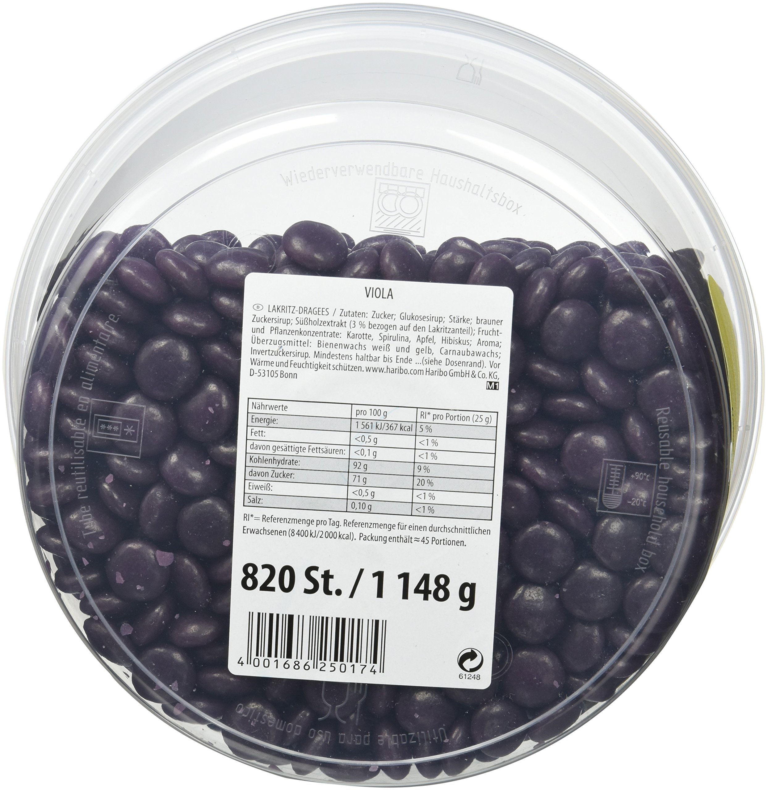 Haribo Viola 2 x 820 Stück in Runddose je 1148g