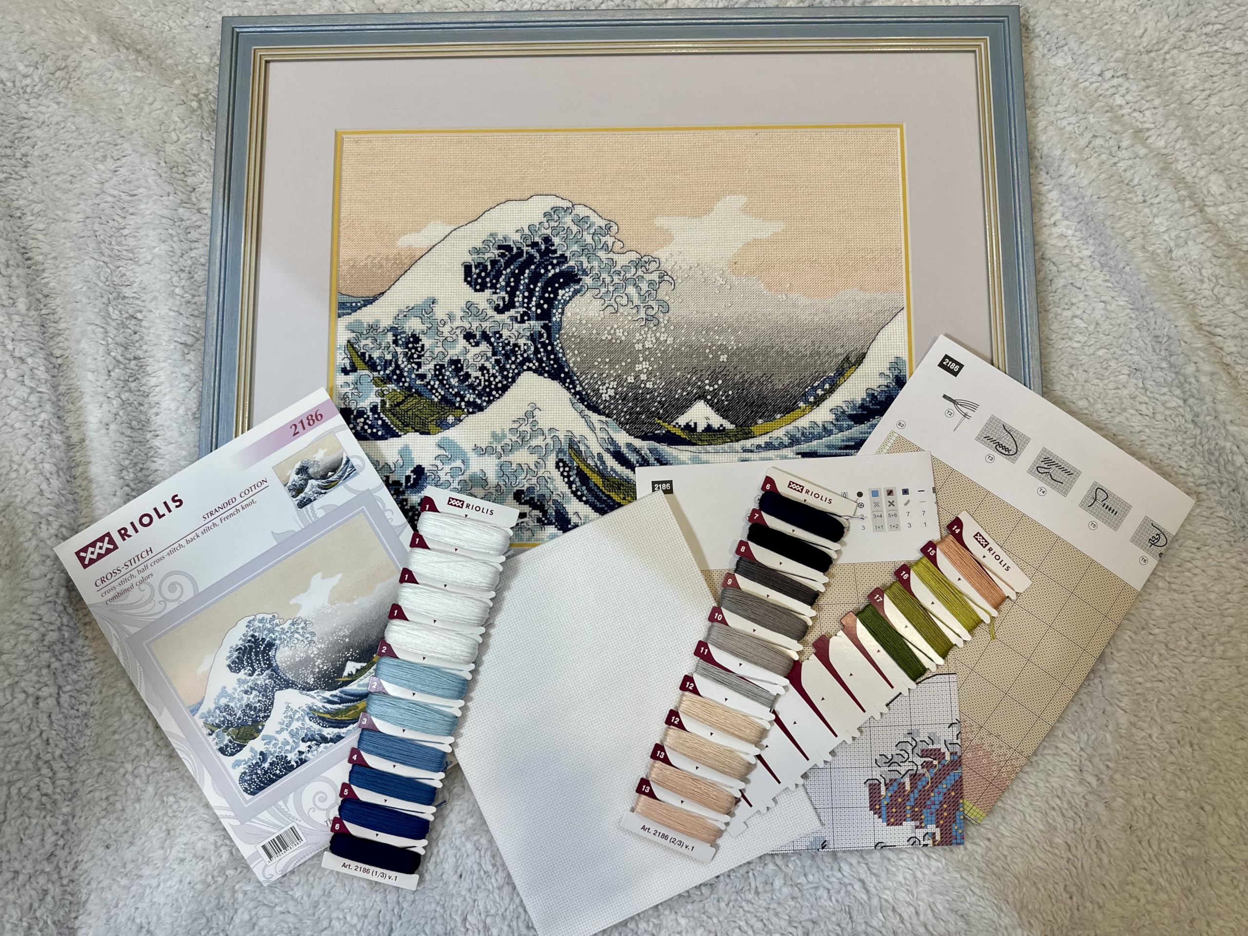 RIOLIS La grande onda di Kanagawa da un'opera d'arte di K. Hokusai 2186, Punto croce 40x30cm, Punto croce kit da ricamare, Disegni da ricamare, Embroidery kit, Set punto croce, Kit ricamo punto croce