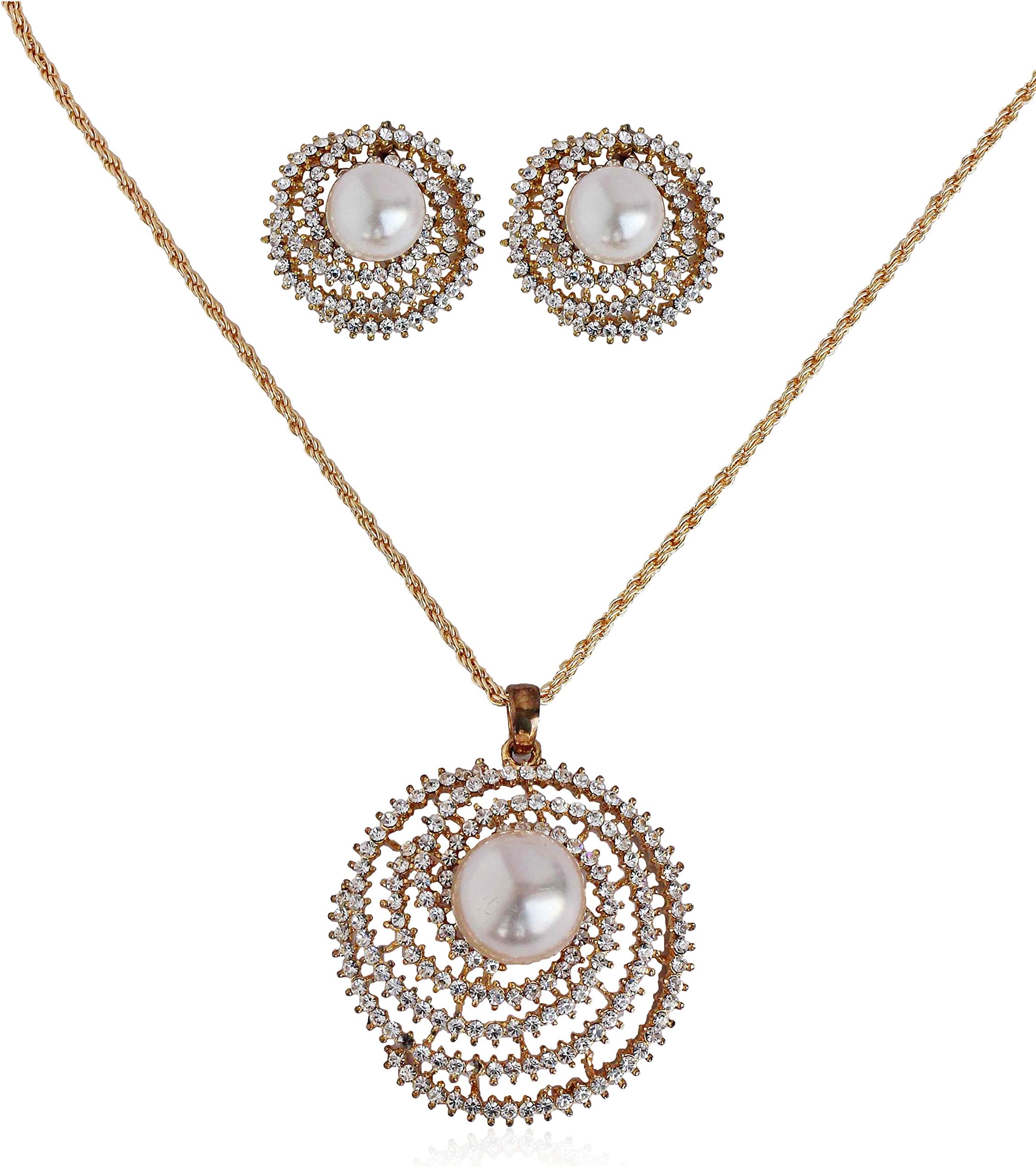 Indian Bollywood contemporary stylish Designer Jewelry Pendant Set In colorful Gold And Silver Tone For Women.