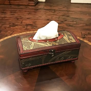 Allgala Antique Wooden Tissue Box Holder-HD90204