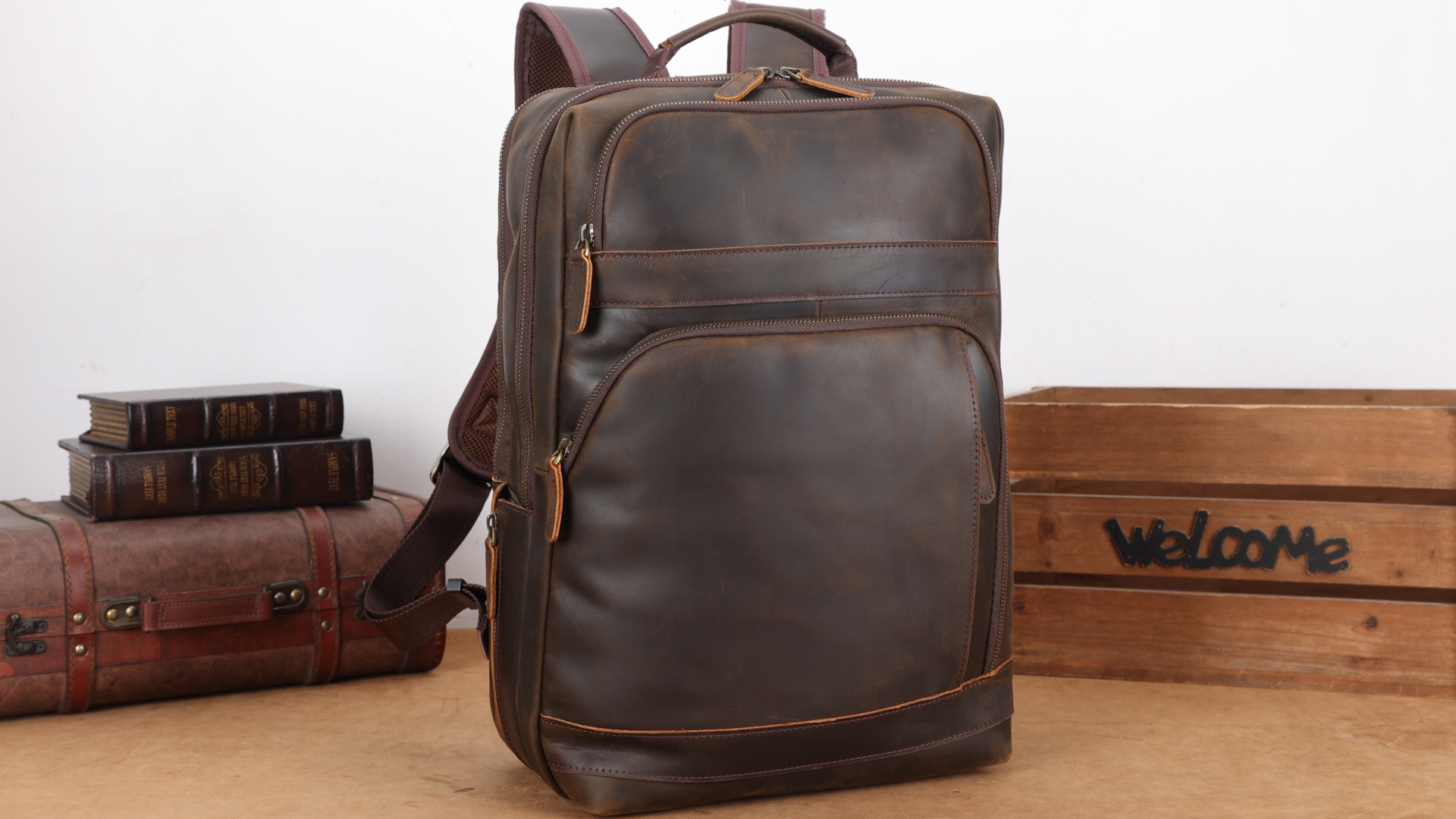 backpack pc leather Masa Kawa Brown Laptop for Men 16 Inch Computer Work Bag Six exterior Buy Nike Unisex Black Web Description JD Sports_adidas Stadium 4 Backpack - Black Size:7'10