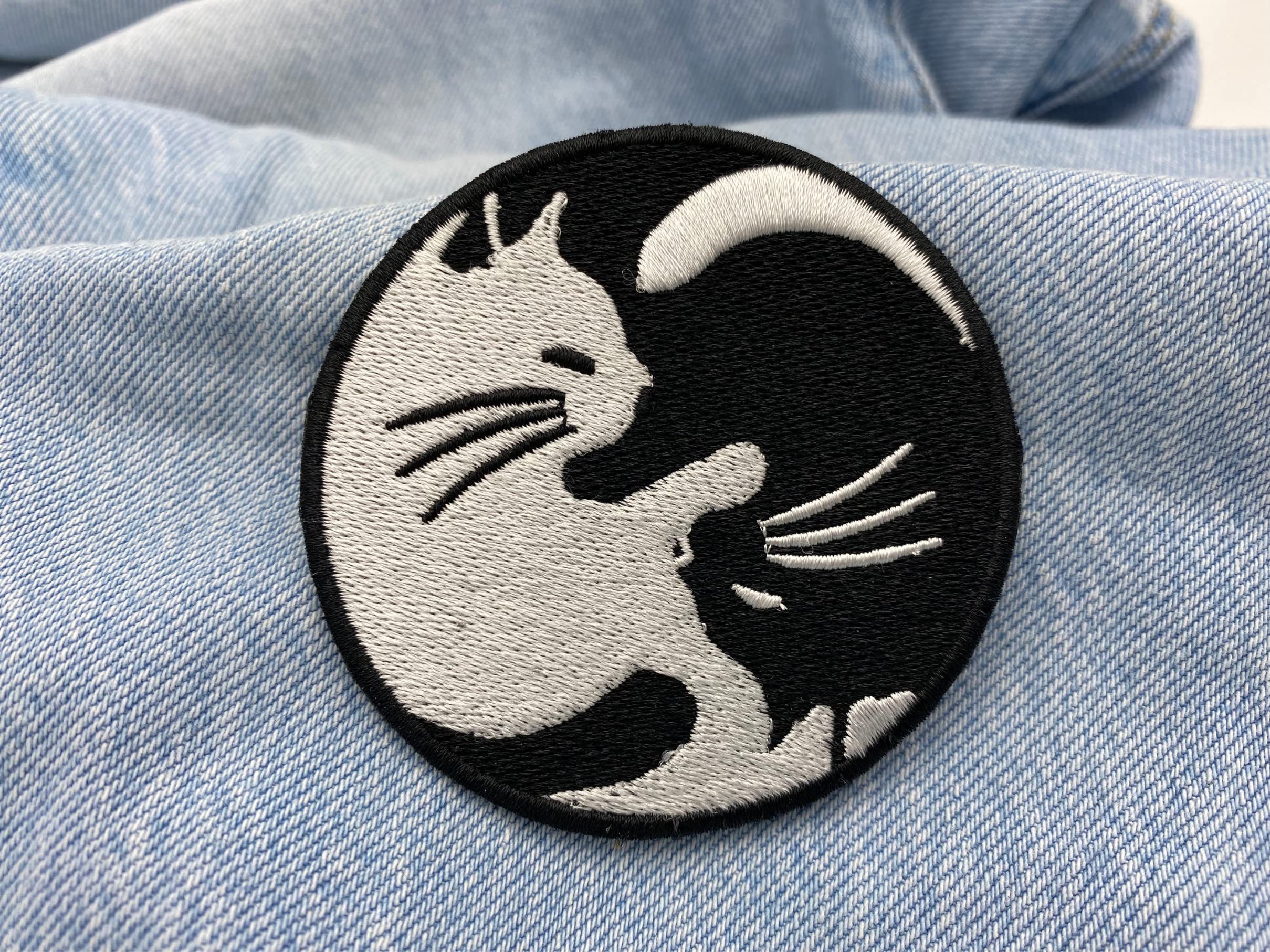 Zwart Wit Ying Yang Teken Met De Zon En De Maan Patch