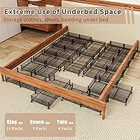 Vista 6 de Under Bed Storage on Wheels, Upgraded 31.5 inch Large Rolling Under Bed Storage, Metal Foldable Underbed Drawers Organizer Tool-free Assembly