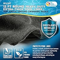 Vista 2 de U.S. Pool Supply Ground Shield - Almohadilla para revestimiento de piscina redonda de 12 pies de servicio pesado para piscinas sobre el suelo