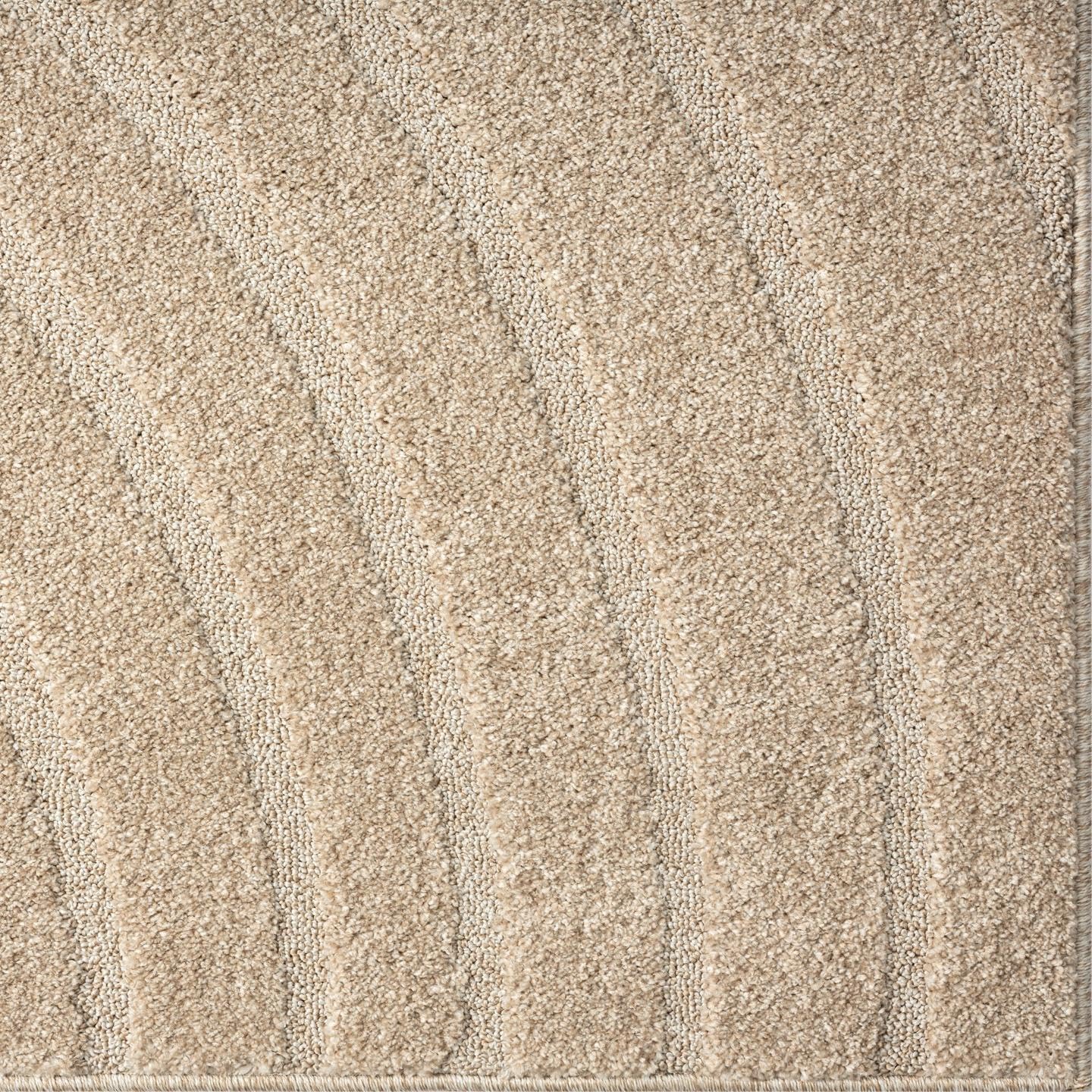 LUXE WEAVERS Modern Geometric Wave Beige 2x8 Area Rug