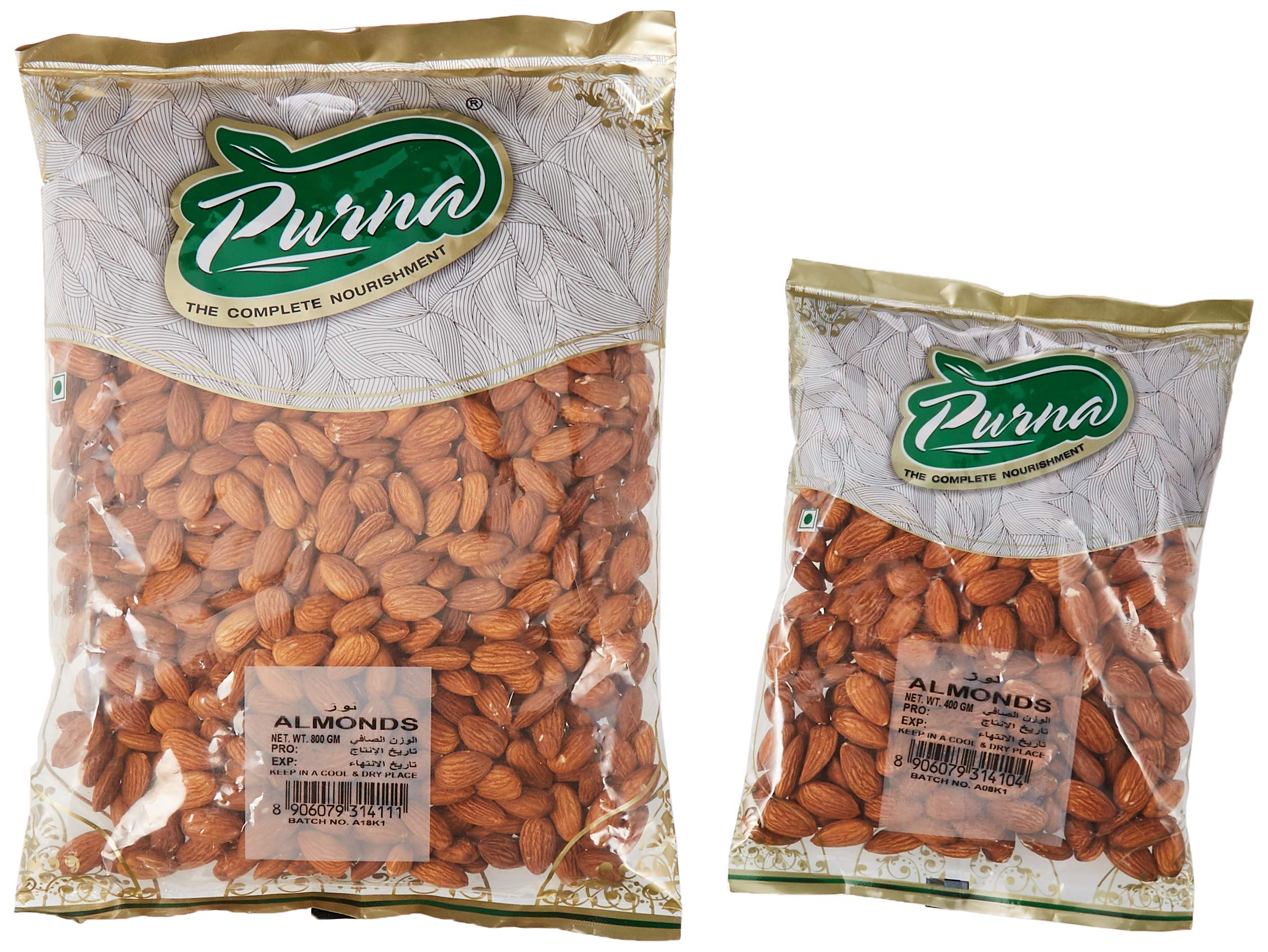 Purna Big Almonds - 800 gm + 400 (Pack of 2)