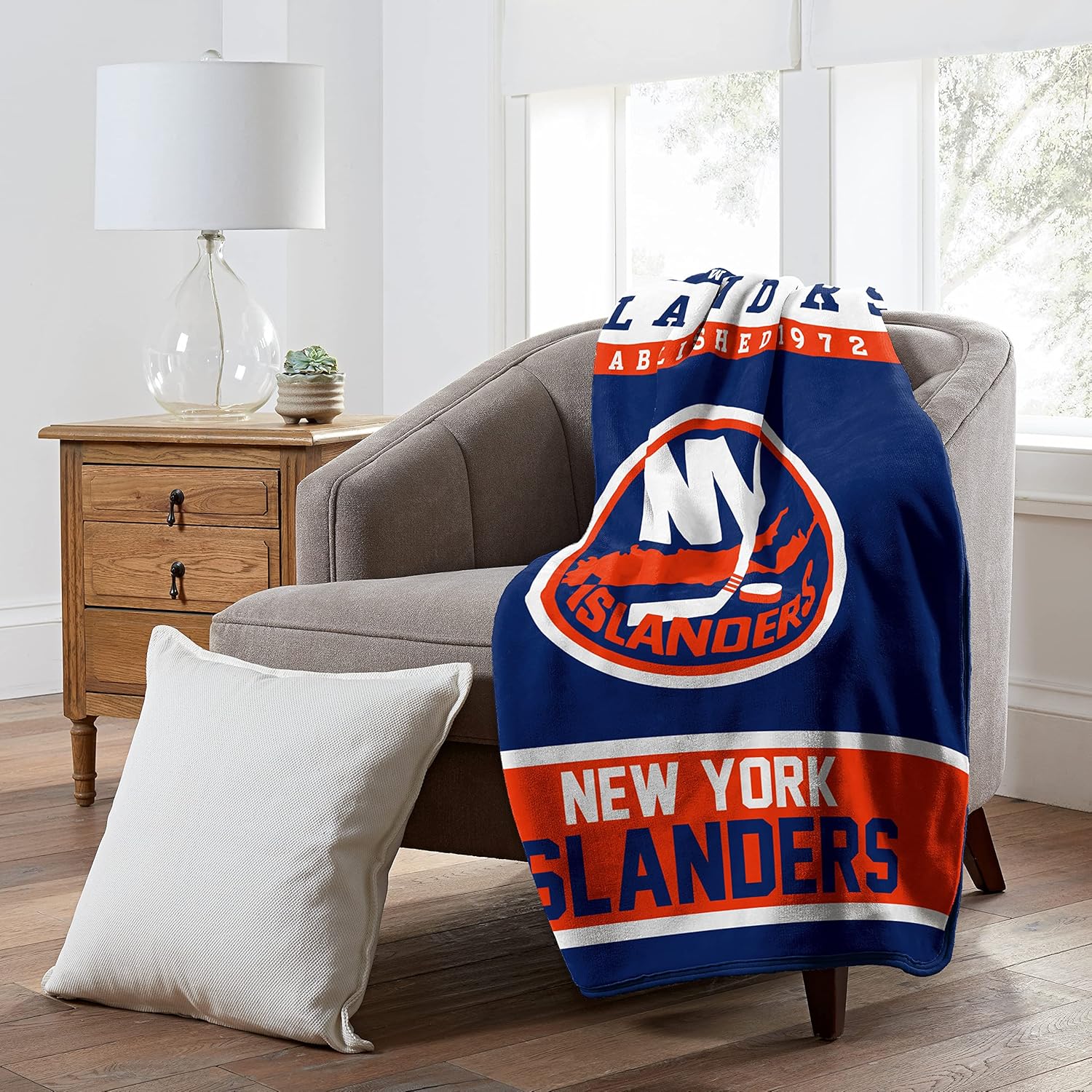 NORTHWEST NHL Polyester Raschel Throw Blanket 50X60, New York Islanders