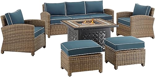 Crosley Furniture Bradenton 6-Piece Wicker Outdoor Sofa Patio Furniture Set