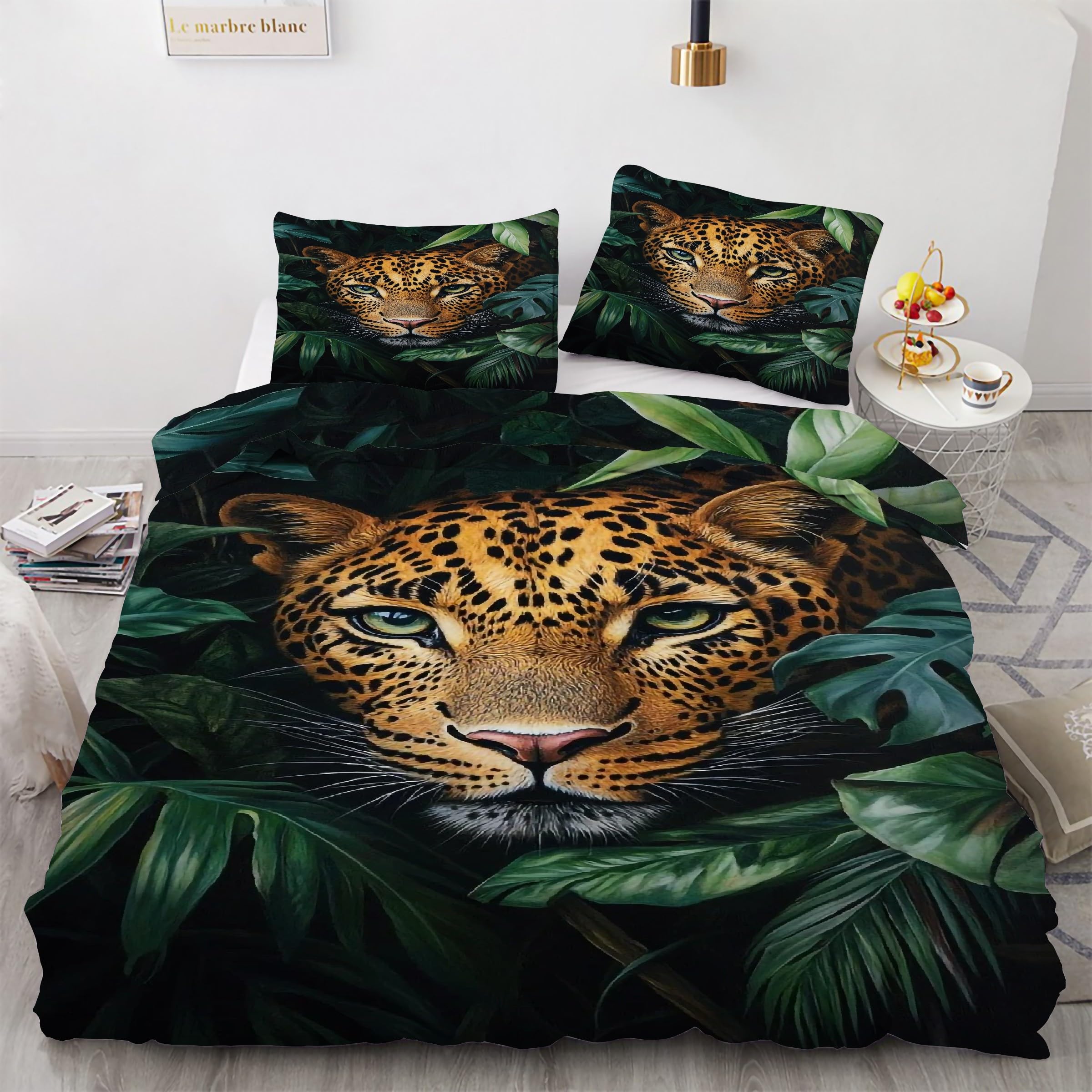 Housse couette en microfibre douce 220x240 pour lit double 3 pièces