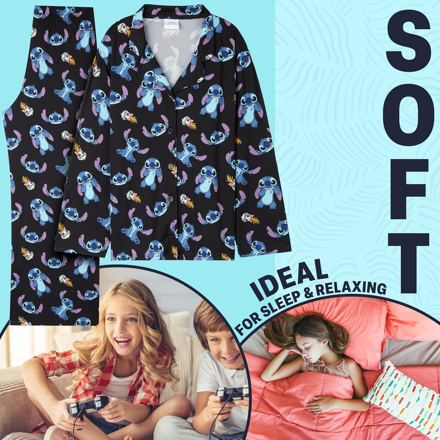 Get Trend 2 Pc Pajama Sets for Girls, Teens with Top, PJ Pants, Sleepwear, Nightwear, Kids PJs, Lounge Set, Gifts for Girls