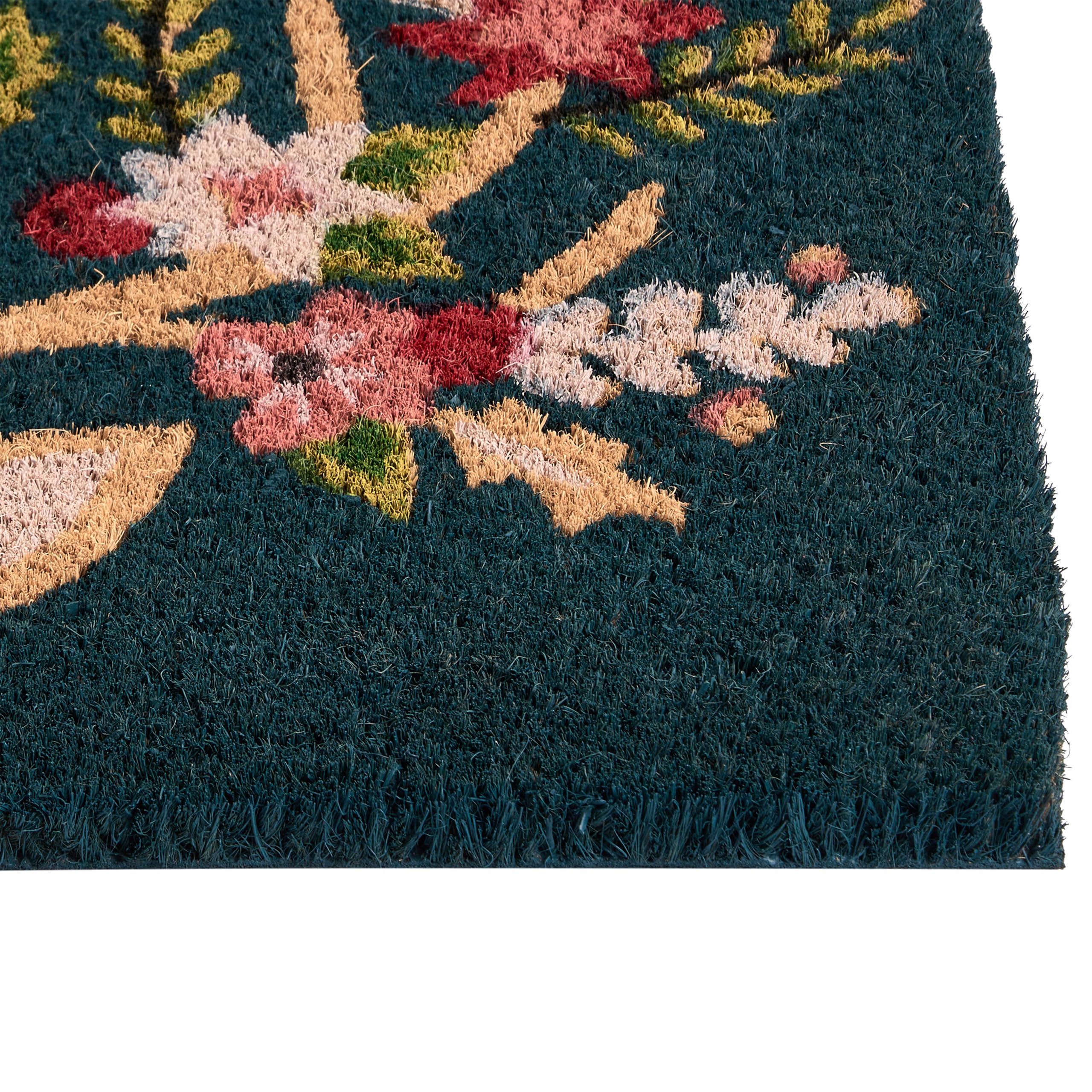 Beliani Felpudo de Fibra de Coco Antideslizante 40 x 60 cm con Base de PVC Motivo navideño Multicolor Sagay