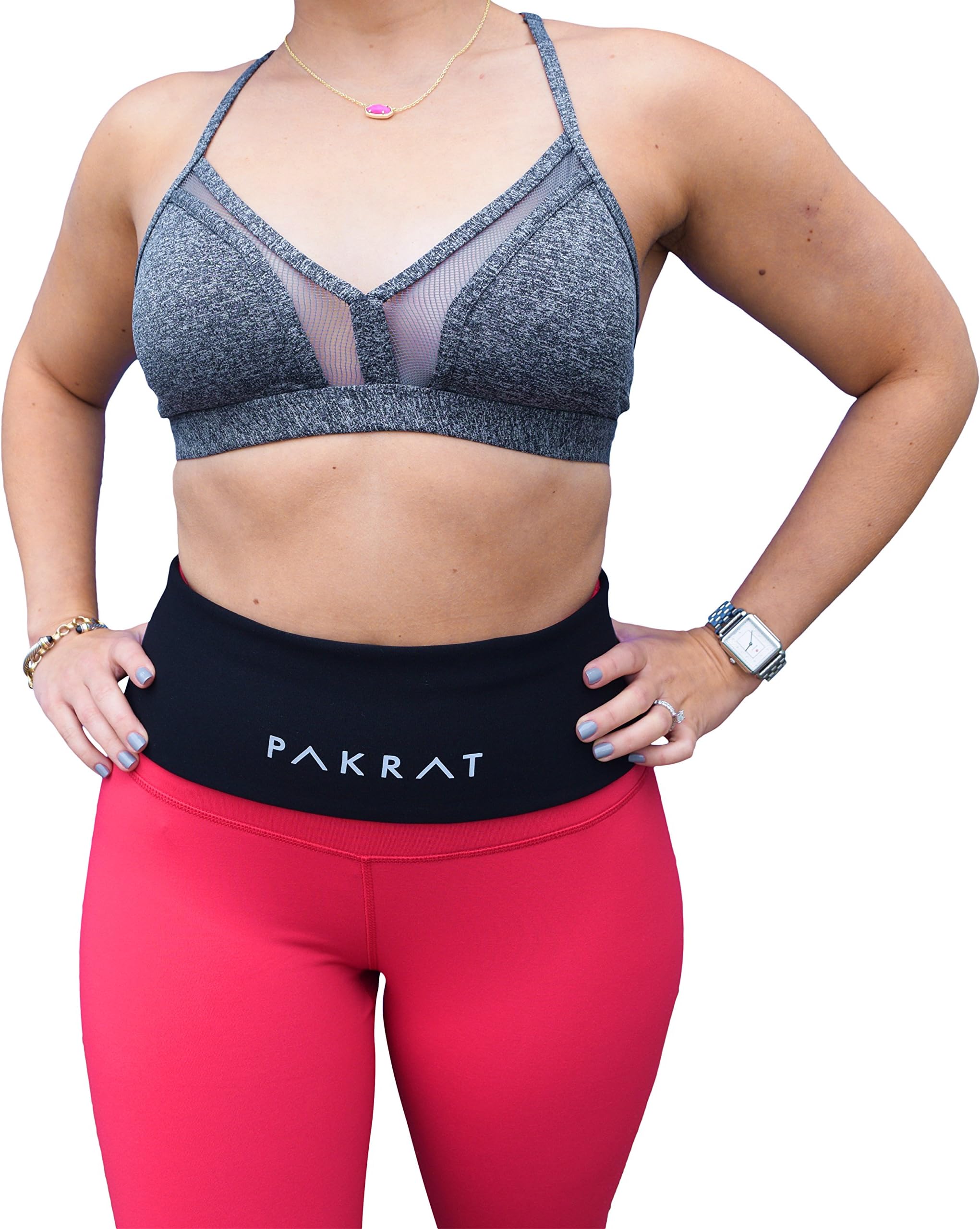 PakRat Running Belt Waist Pack โ Runners Fold Over Belt, Fanny Pack for Jogging, Exercise or Travel, Holds Phone, Money, Keys
