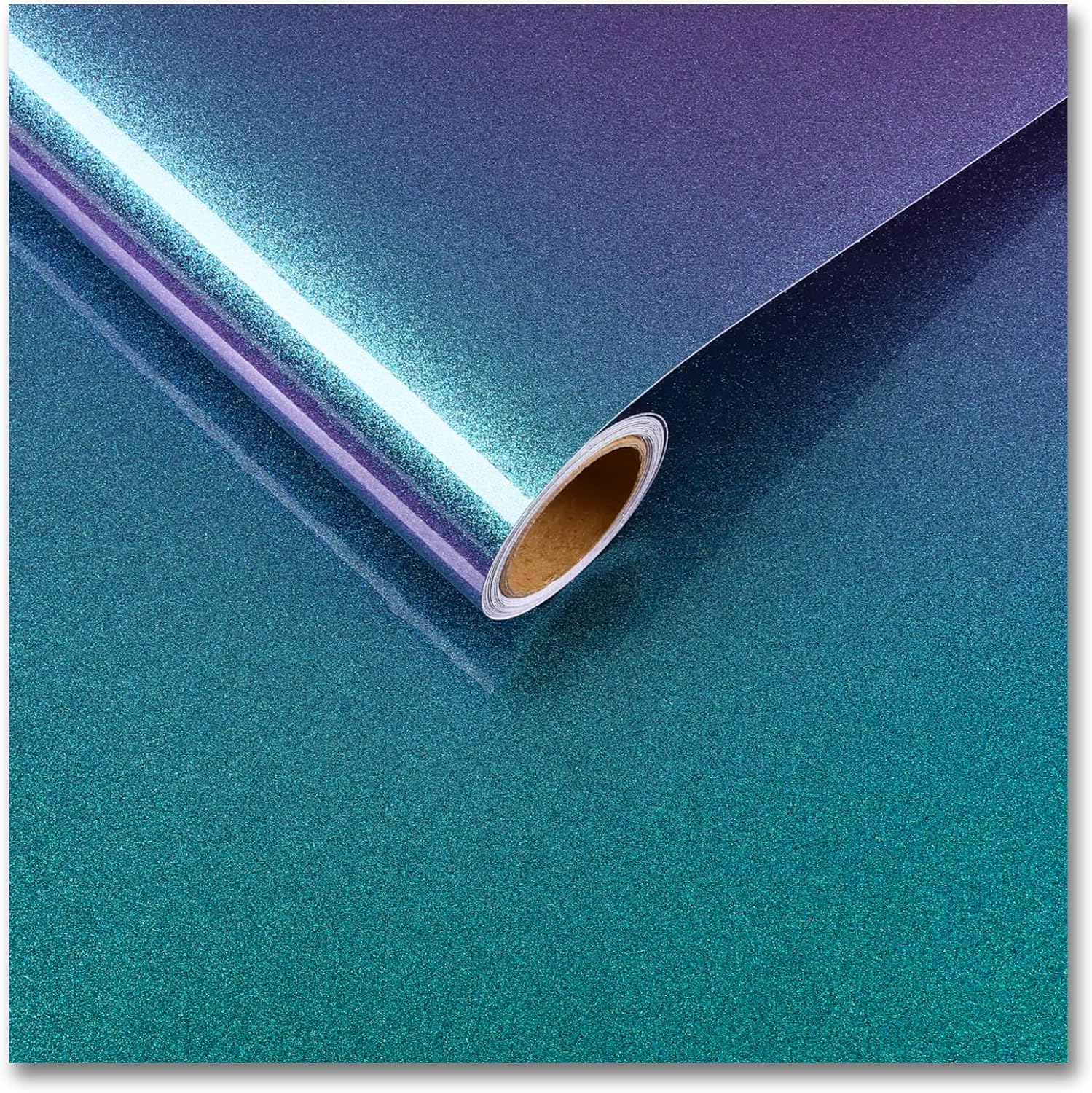 CRE8TIVE Glossy Teal Green Blue Purple Glitter Wallpaper for Bedroom 12"x354" Iridescent Holographic Glitter Contact Paper Peel and Stick Self Adhesive Removable Wallpaper for Kitchen Bathroom Drawers