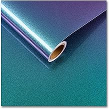 CRE8TIVE Adhesive Wallpaper Iridescent Wallpaper Kitchen Glossy Vinyl Adhesive Waterproof Teal Green Blue Purple Film for Furniture 30 cm x 200 cm Dishwasher Bathroom Stickers