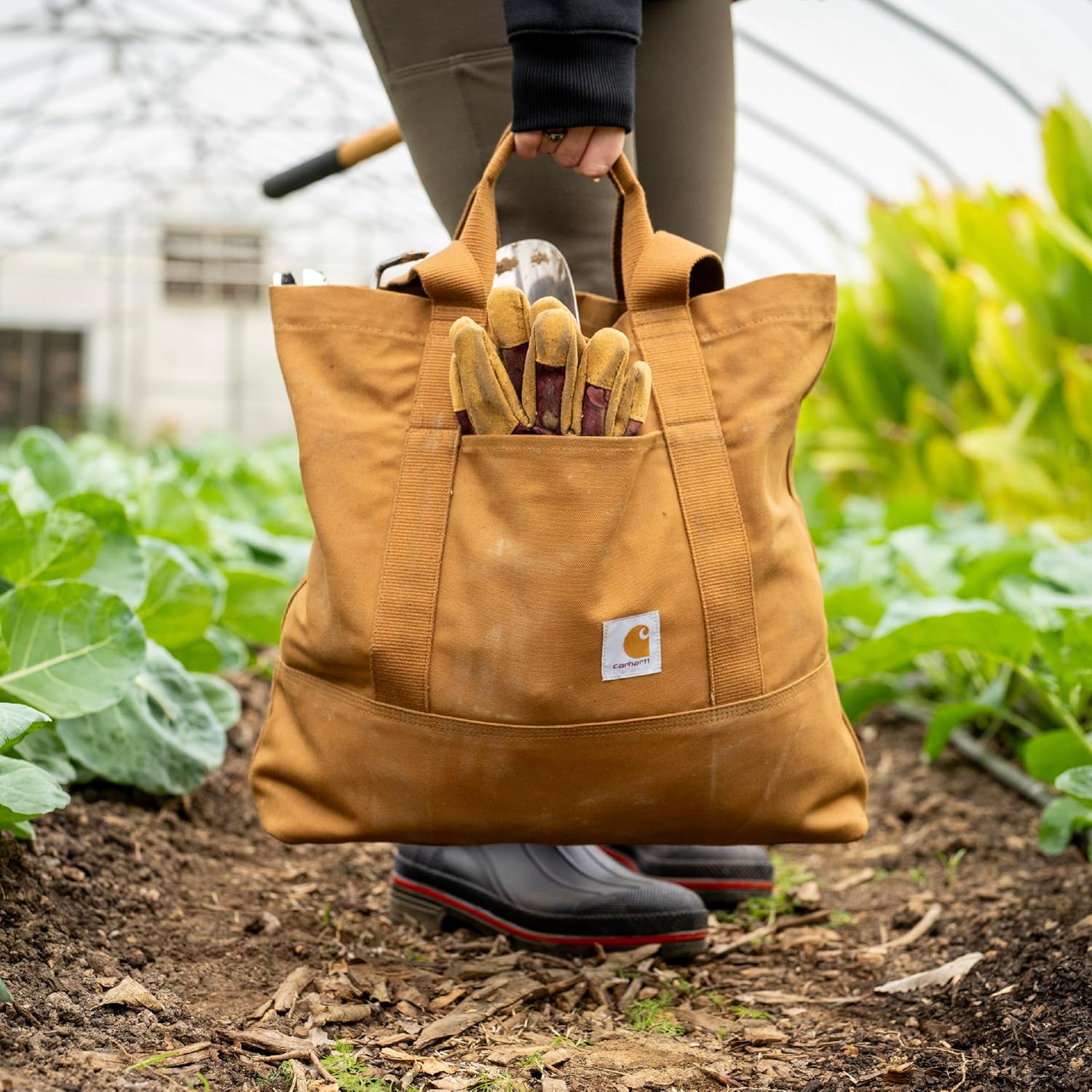 Carhartt Vertical 18L Firm Duck Tote Bag, Firm Duck Cotton Material W/Hand and Shoulder Straps - Image 2