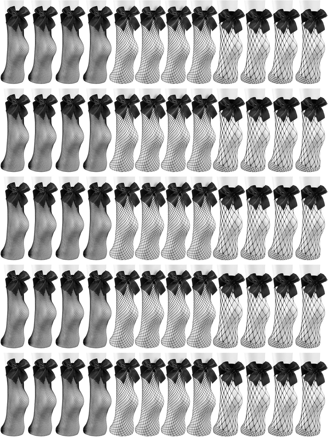 Geyoga Black Women Fishnet Socks Dress Short Ankle Socks Hollow out Elastic Mesh Lace for Cosplay Summer Wear