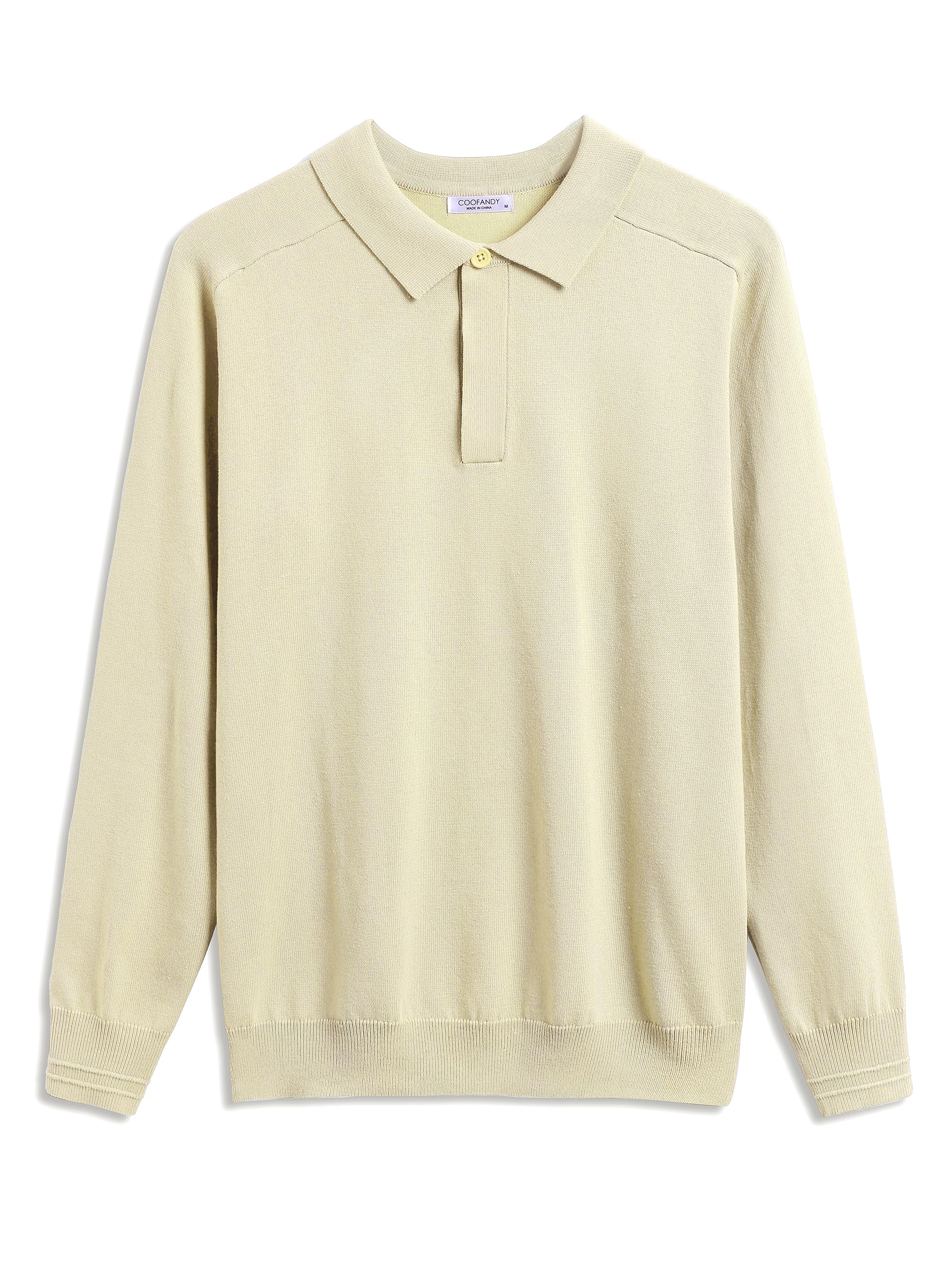 COOFANDY Maglione Polo Uomo Maglione Lavorato a Maniche Lunghe Business Maglioni Casual Pullover Tinta Unita