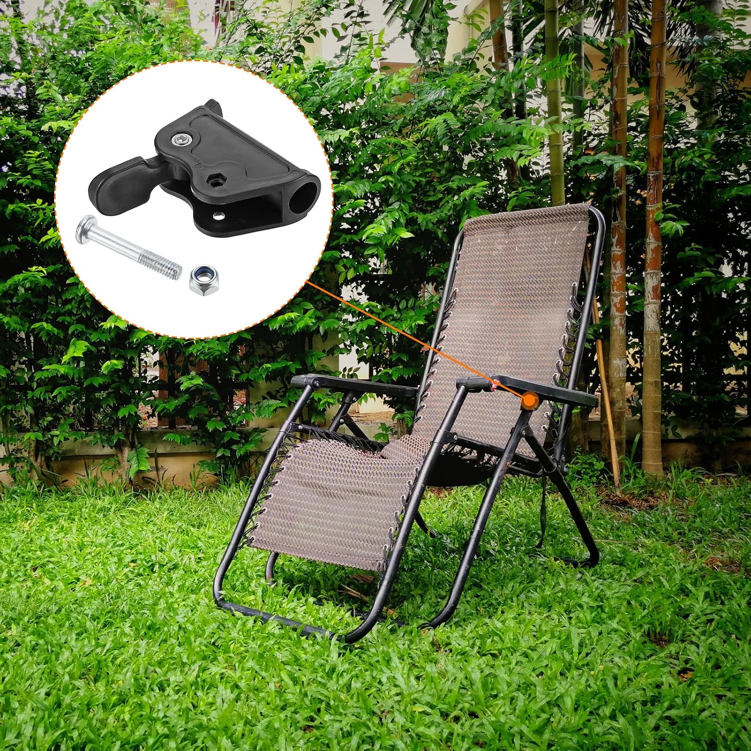 PATIKIL Lounge Chair Seat Latch Hinge, 2 Set Thickened Fixed Catch Lock and Release Recliners Set for Anti Gravity Foldable Chair, Black
