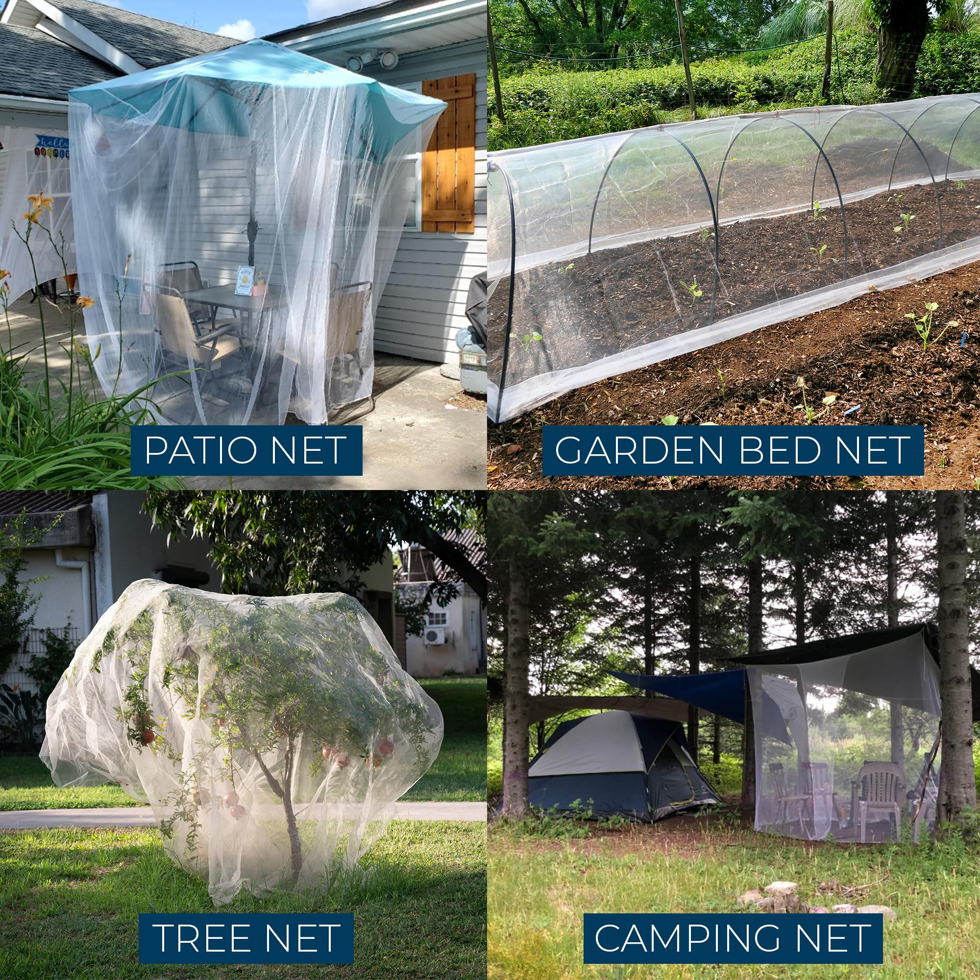 MEKKAPRO Red de mosquitero XL para Mosquitos, Malla de jardín para Verduras, Flores, Frutas, Plantas, Barrera de Insectos y Aves (3 x 12 m)