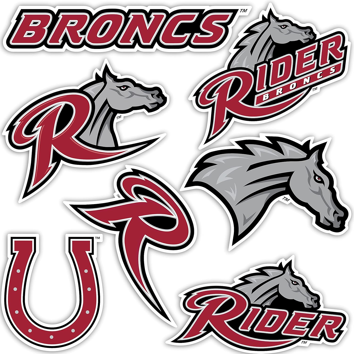 Desert Cactus Rider University Sticker Rider Broncs Vinyl Decal Laptop Water Bottle Car Scrapbook Sheet (Type 2)