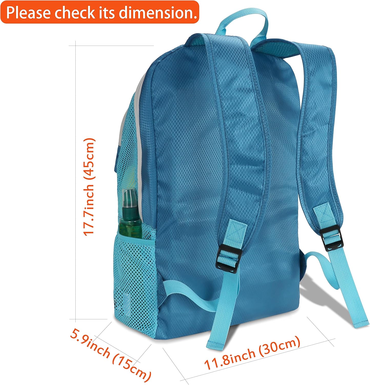 Swim Backpack Pool Beach Bag Daypack with Mesh Windows for Men Women Kids Swimmers Swimming Gears Accessories (blue)