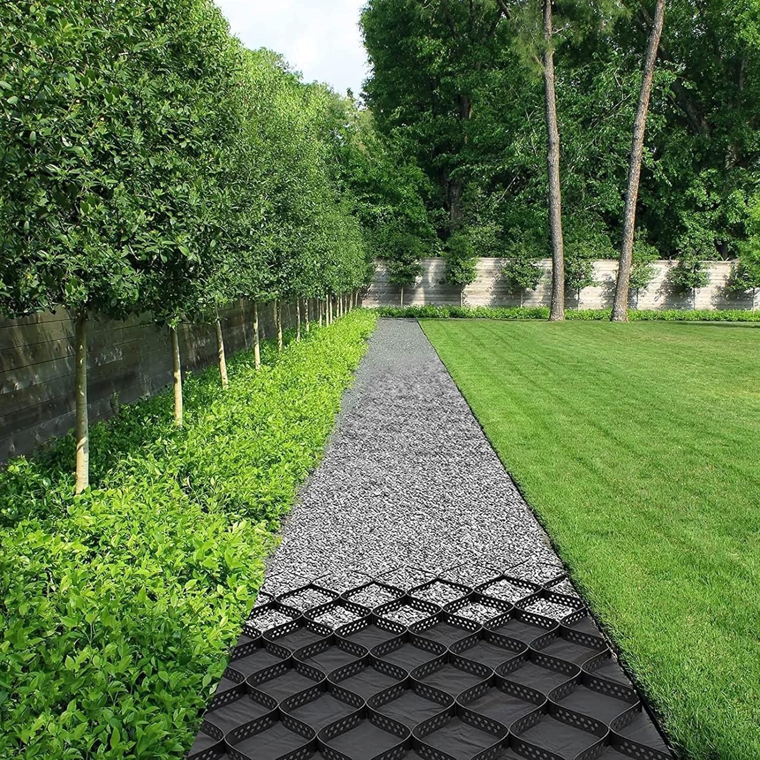 VUIKLCty Ground Grid, Geotextile Cell, Ground Grid, Gravel Grid Stabilizer, For Passage/lawn/sidewalk/landscaping(4m x 6m (13ft x 19.5ft))