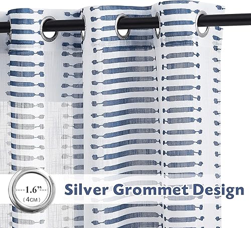 Miniatura 3 de PONY DANCE - Cortinas transparente con apariencia de lino, con ojales