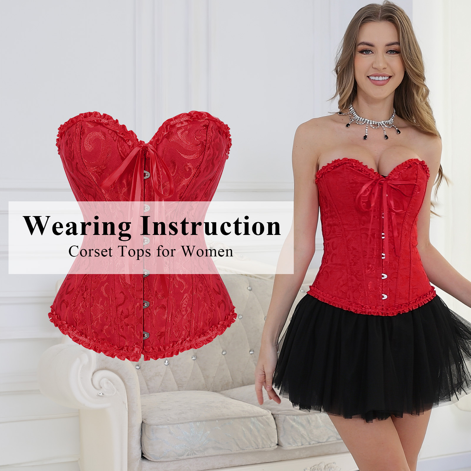 V*様 melt the lady lace up corset tops SHENHE Women's Sexy Deep V Underwire Boned Push Up Corset