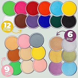 Blue Squid Face Paint Water Based Single Cake Professional Face Paint & Body Paint - Water Activated, Kids Adults Face Painting for Costume, Halloween Makeup, Cosplay - Classic Grey Face Paint 30g