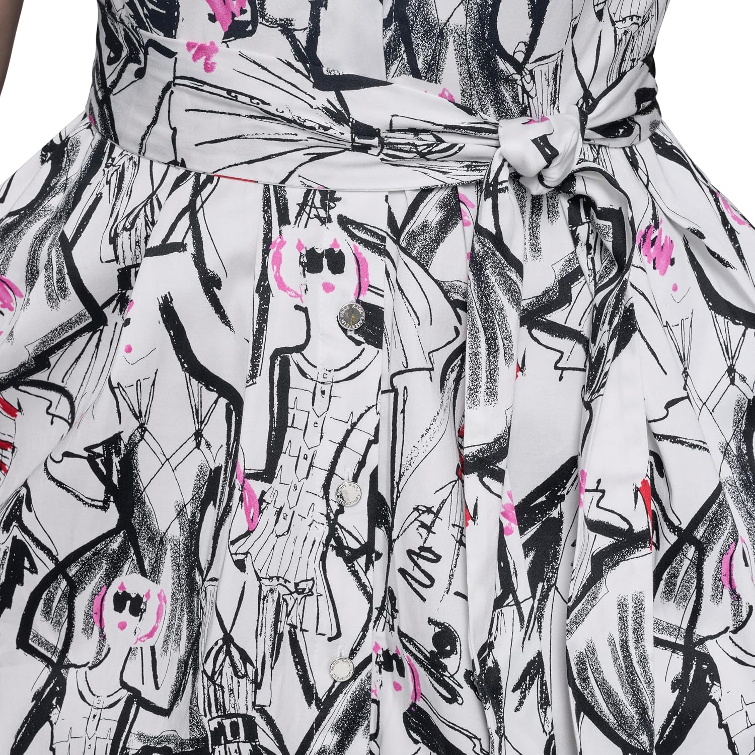Karl Lagerfeld Women's Button Down Bright Print Dress