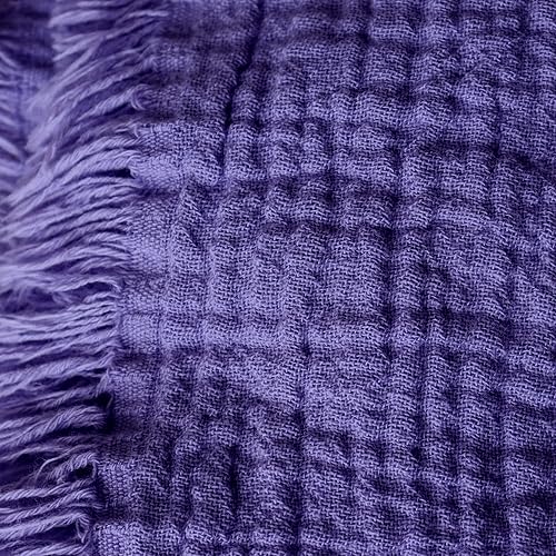 Miniatura 3 de PÜSKÜL - Toallas de muselina de algodón turco orgánico ultra suaves para adultos, 33 x 67 pulgadas, paquete de 3 (morado)