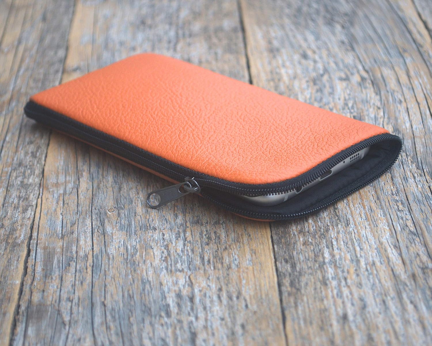 Orange Italian Leather Case for Sony Xperia (choose your size). Made in EUROPE