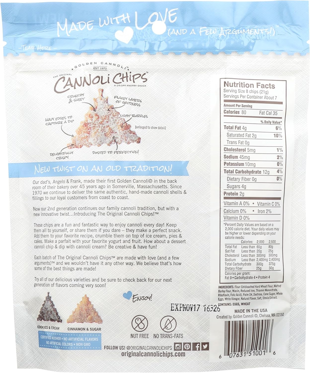 Golden Powdered Sr Cannoli Chips