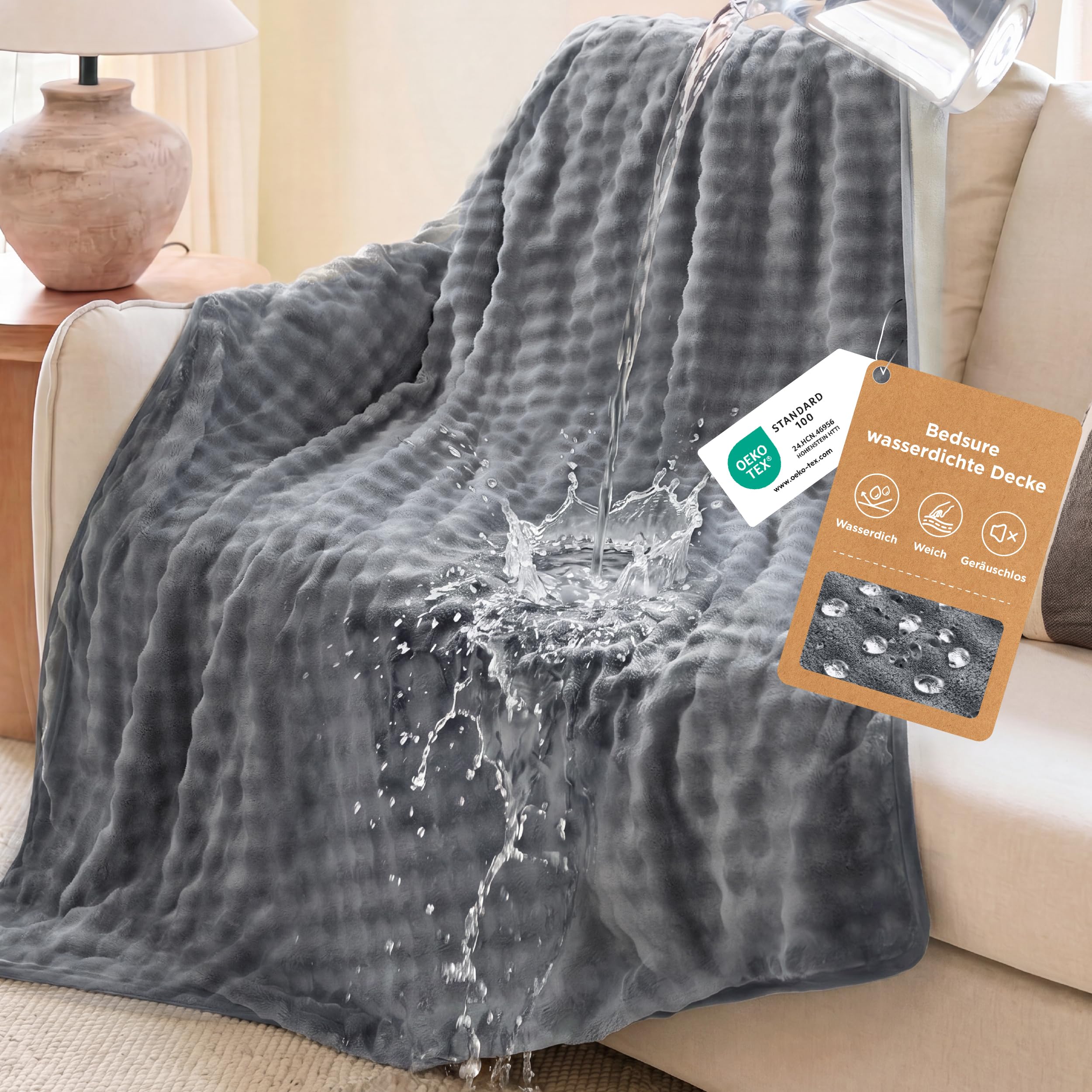 BEDSURE wasserdichte Decke Kuscheldecke Liebesdecke