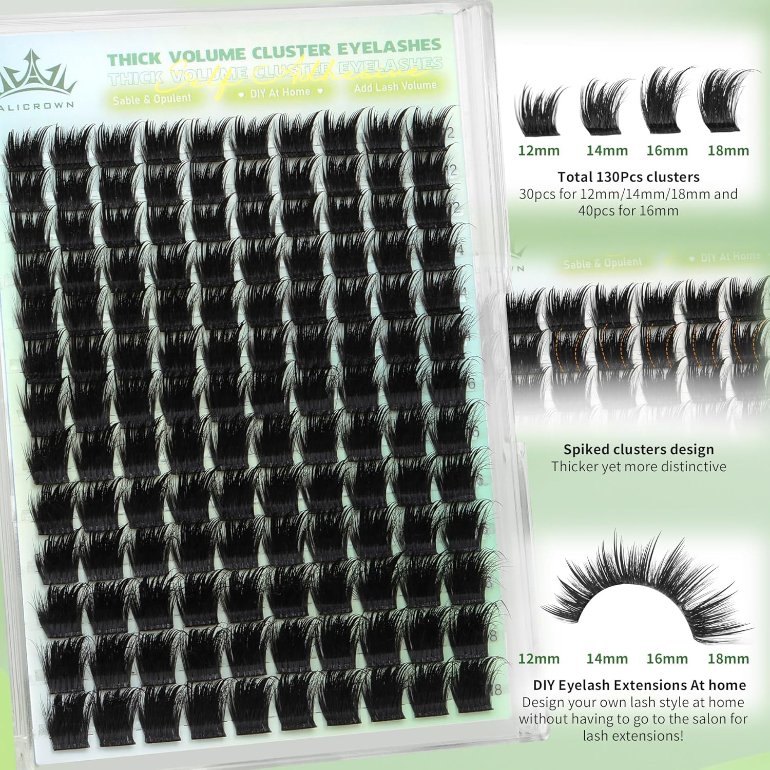 Lash Clusters Kit Fluffy Eyelash Clusters Kit 12mm-18mm Thick Volume Eyelash Extensions Wispy D Curl Lash Extensions Kit 130Pcs DIY Individual Lashes Kit thumbnail