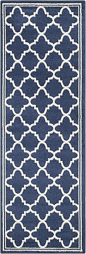 Vista 81 de Safavieh Amherst Collection AMT422B - Alfombra para interiores y exteriores, color gris claro y beige