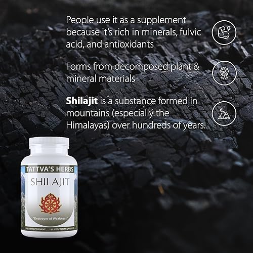 Miniatura 4 de Shilajit - Suplementos herbales Shilajit para hombres, Shilajit para mujeres, cápsulas de shilajit del Himalaya, shilajit natural, paquete de 2, 240