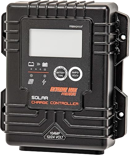 Miniatura 4 de Extreme Max 3006.9005 regulador de carga solar impermeable para 12V y 24V - 10A con pantalla digital