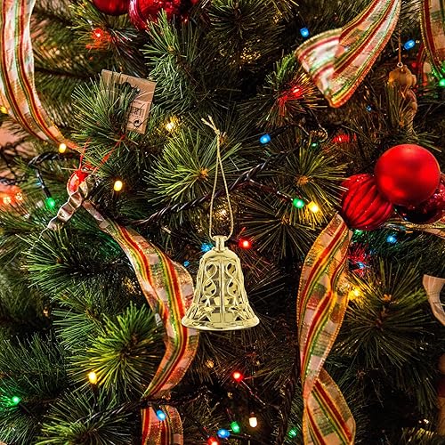 Miniatura 9 de ABOOFAN 12 adornos de campana de Navidad para árbol de Navidad, campanas de espuma doradas, decoraciones de árbol de Navidad, campanillas de viento