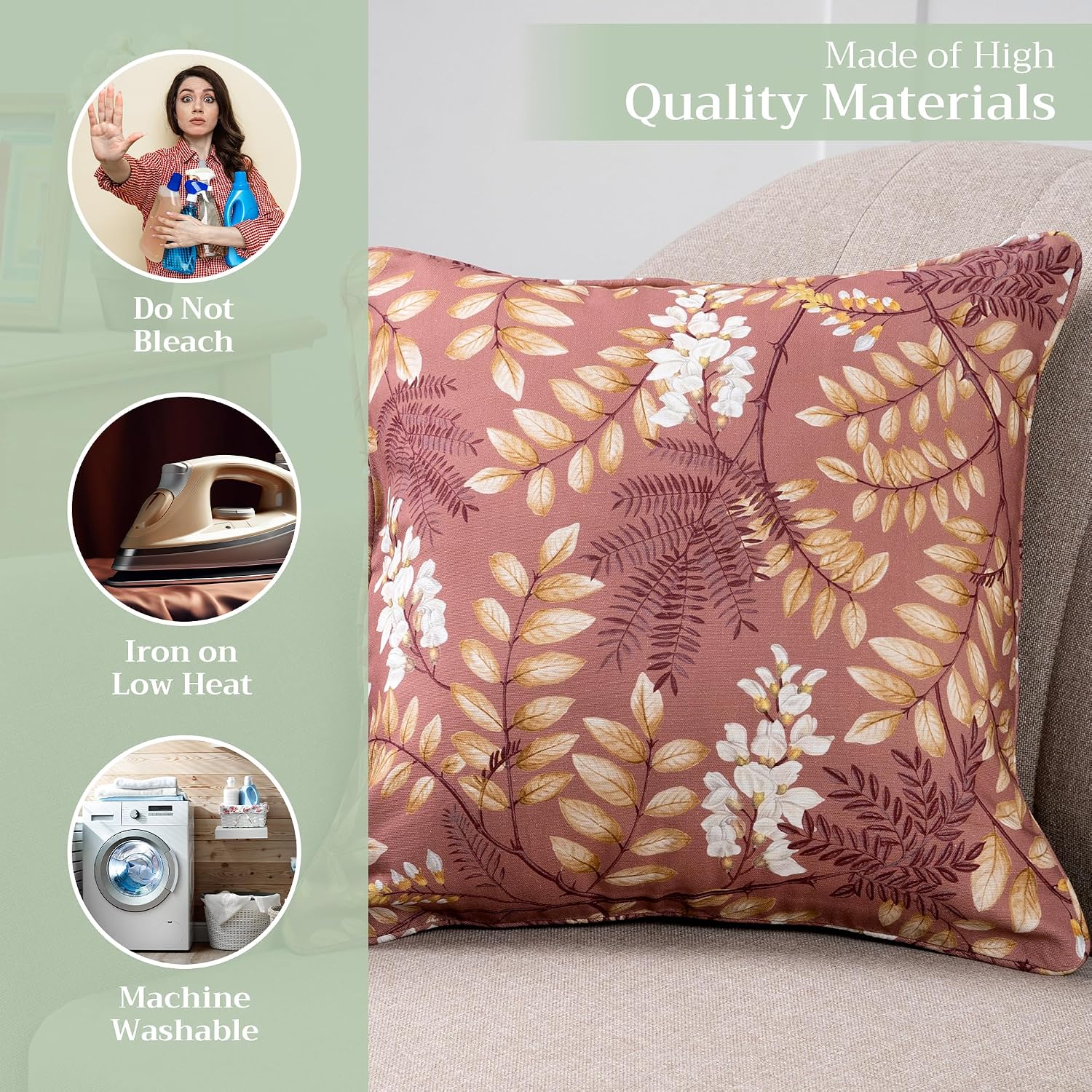 Maison d' Hermine Throw Pillow Covers 100% Cotton (20" x 20" - Pack of 1) image 3