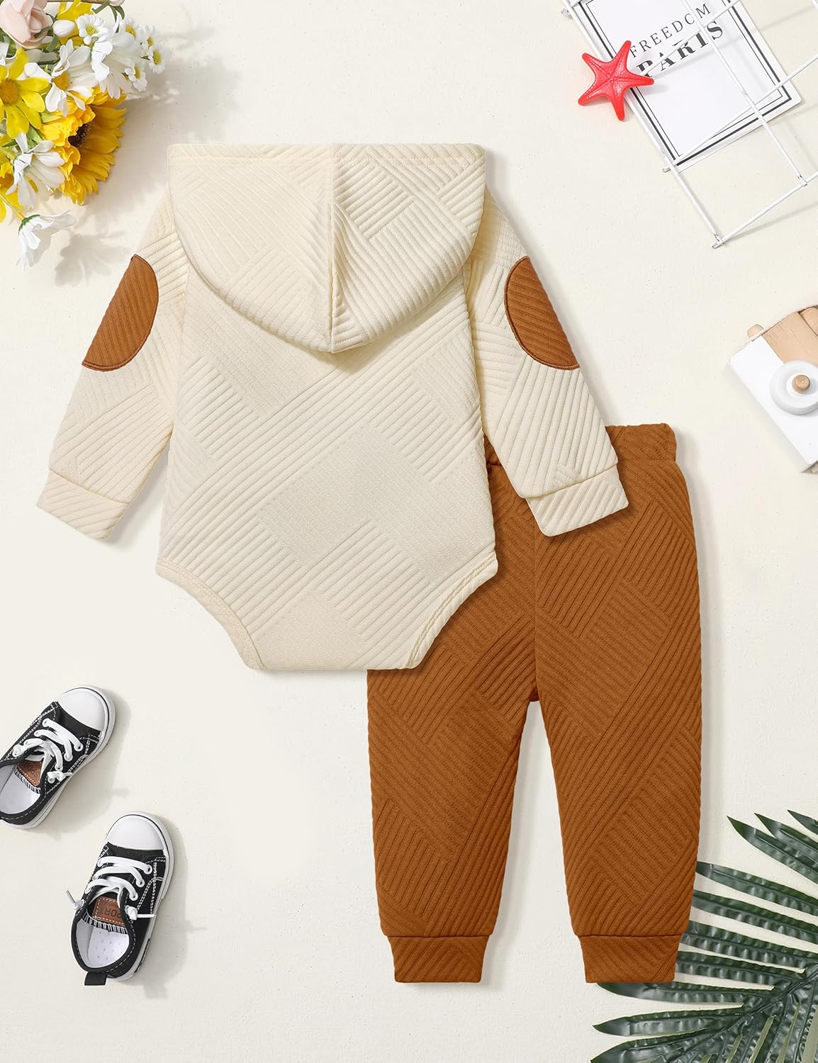 Fommy Baby Boy Clothes Colorblocked Long Sleeve Hoodie + Long Pants 2PCS Fall Winter Outfits Set - Image 7